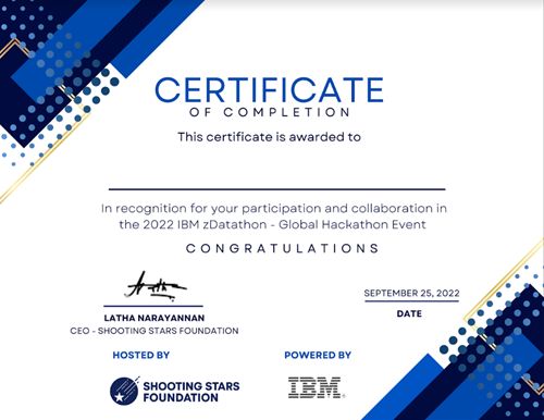 Ibm Zdatathon Recap Shooting Stars Foundation